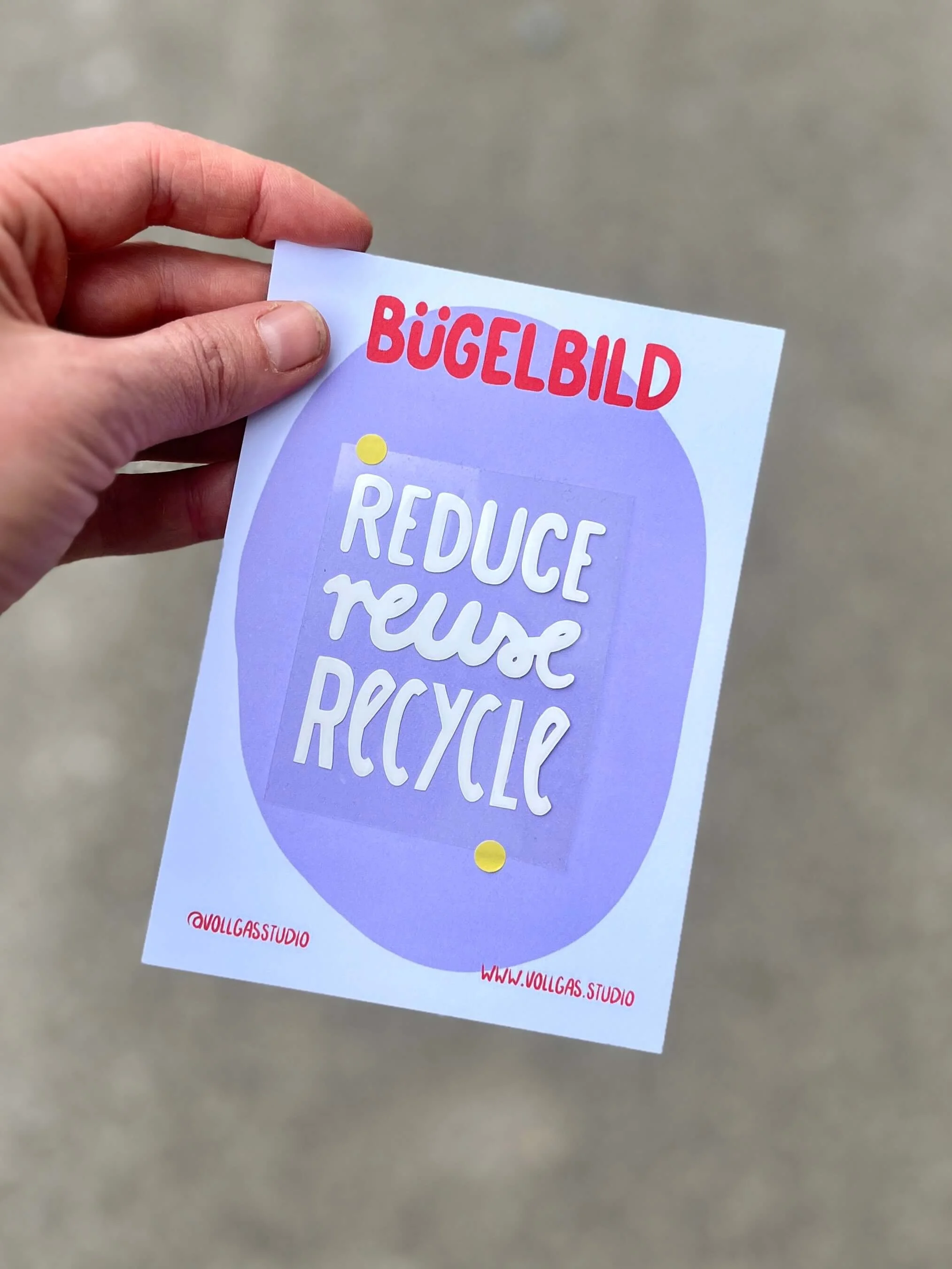 Reduce Reuse Recycle | Bügelbild