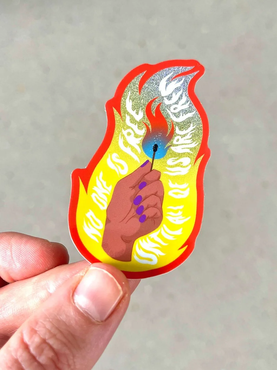 No one is free | Glitzer Sticker