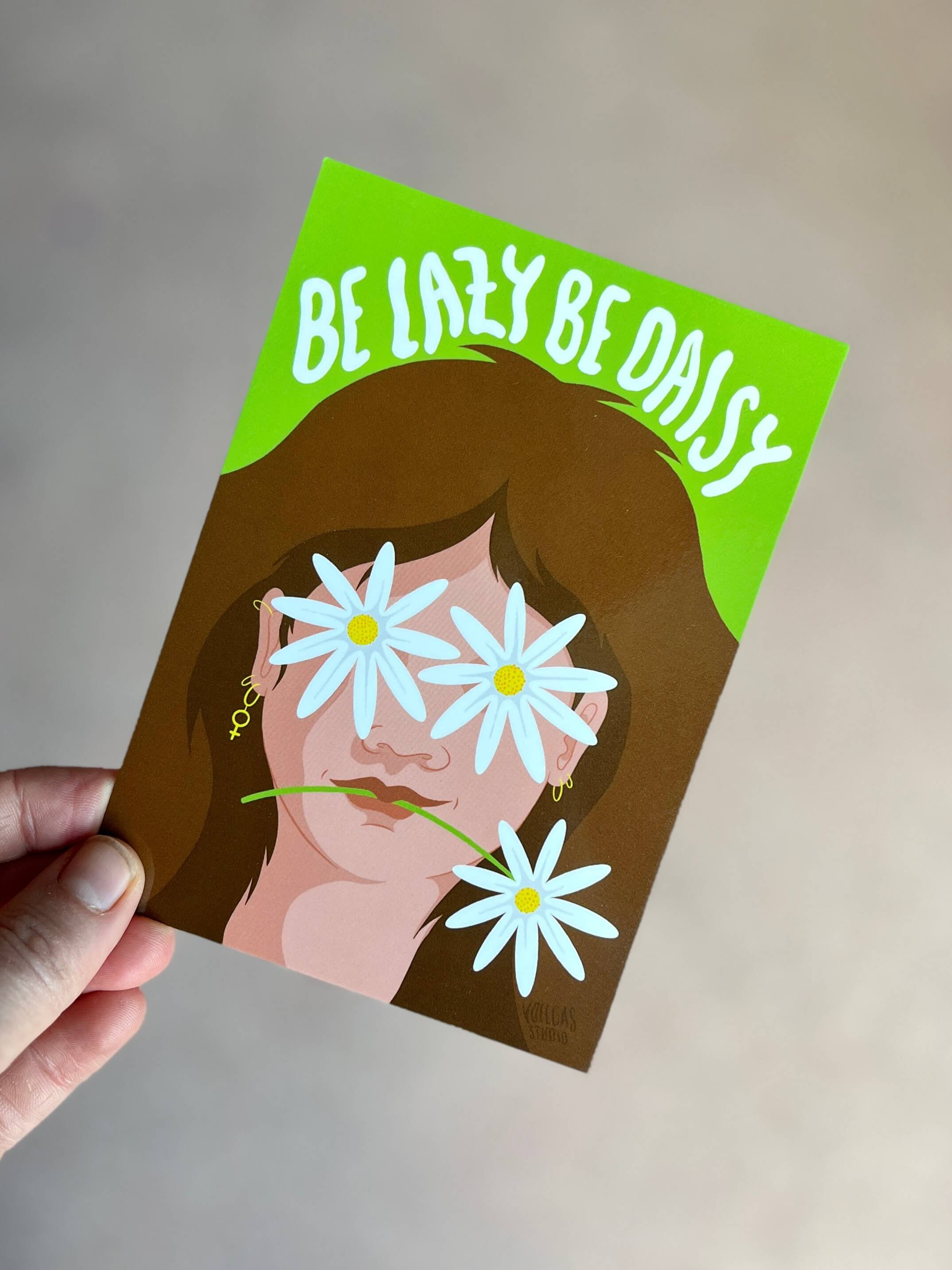 Be Lazy Be Daisy | Postkarte