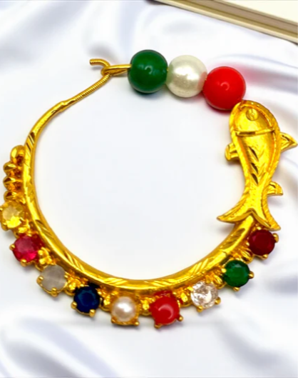 Multicolor hair nathiya Bead and Fish hair piece