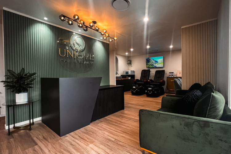 Interior of the Pukekohe hair and beauty salon
