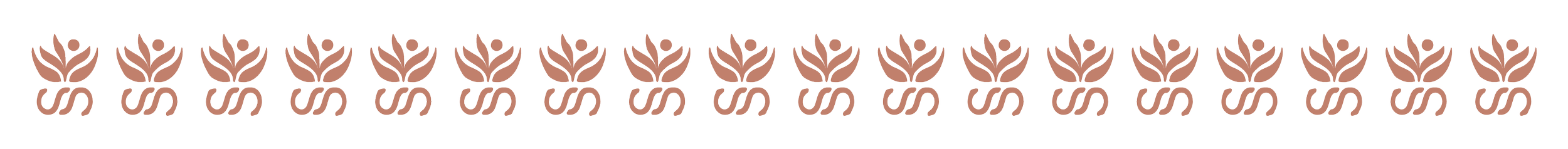 Multiple stylized brown dollar signs with a leaf-like design above the S, arranged in a row on a black background.