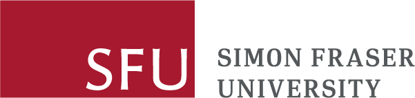 Logo of Simon Fraser University featuring red and black colors with the letters 'SFU' and the university name