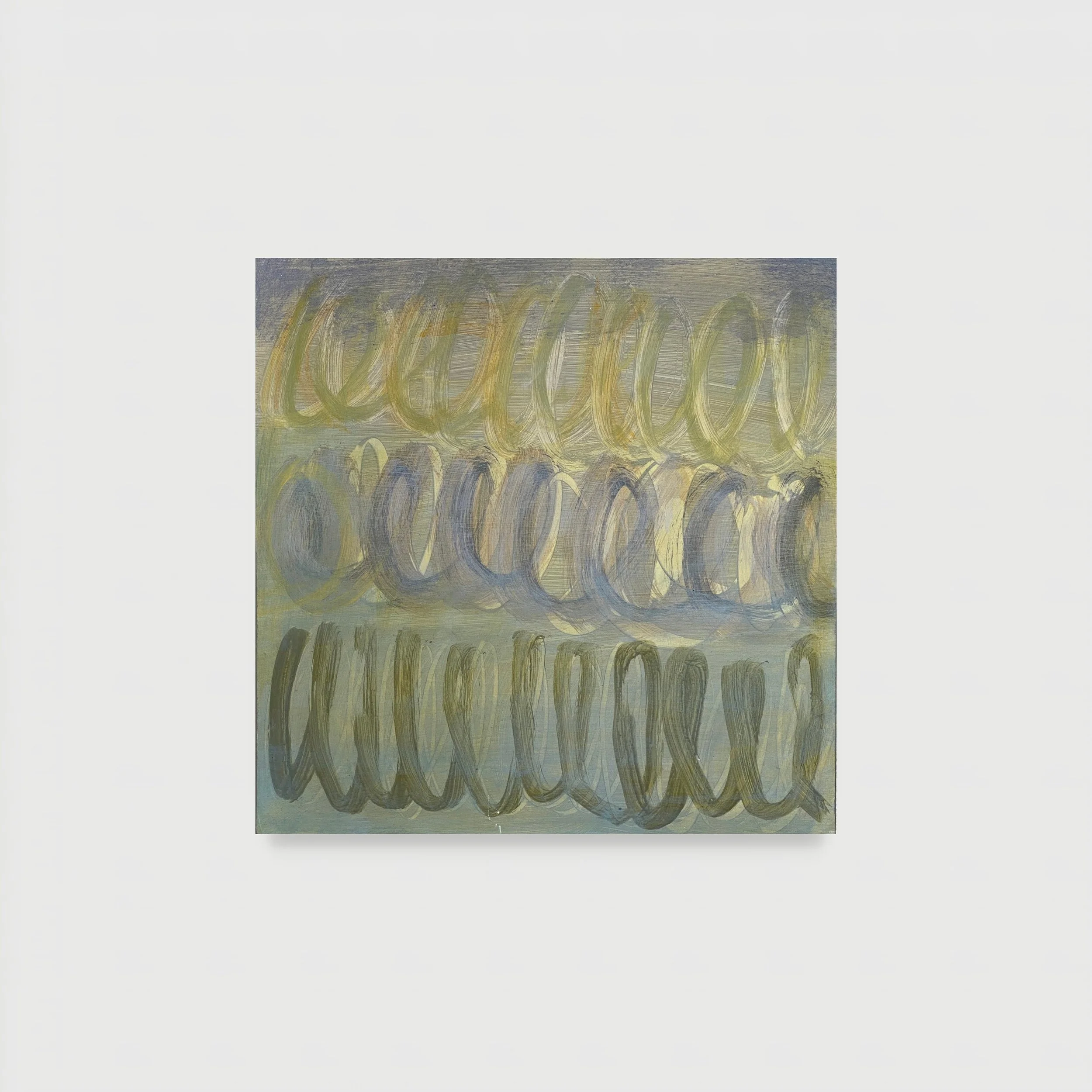 Late Summer Squigles (2) (Signature Strokes series), 2023. Acrylic on wood panel — 40 x 40 x 2 cm.