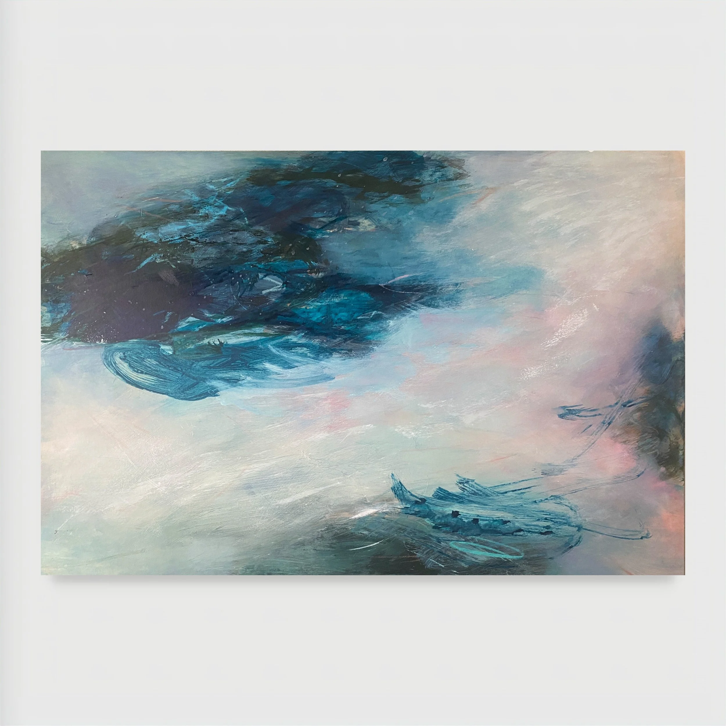 Forever and a Day (Sky & Water series), 2022. Mixed media on paper, mounted on synthetic board — 80 x 120 x 3 cm.