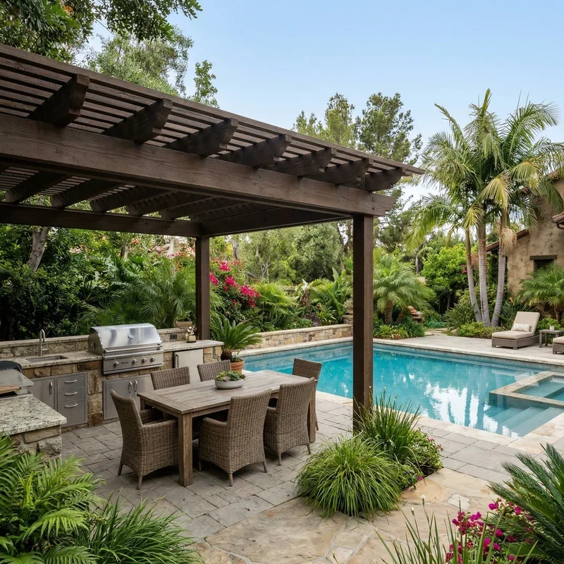Pool and Outdoor Kitchen Design Ideas