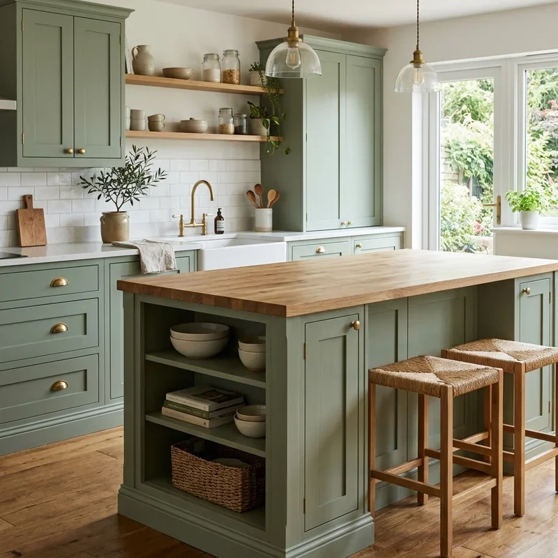 Green Kitchen Island Ideas