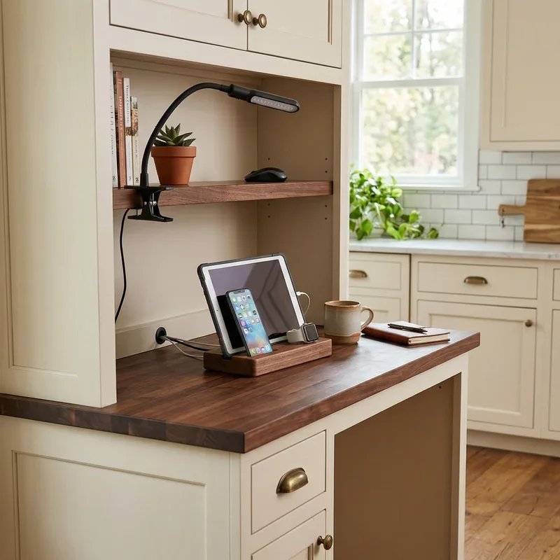 Built In Kitchen Desk Ideas