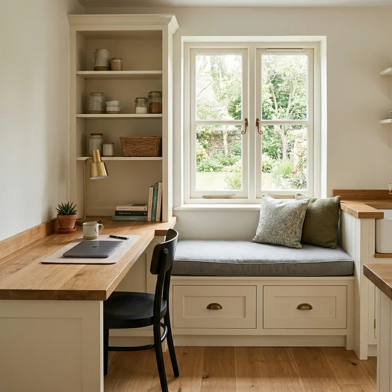 Built In Kitchen Desk Ideas
