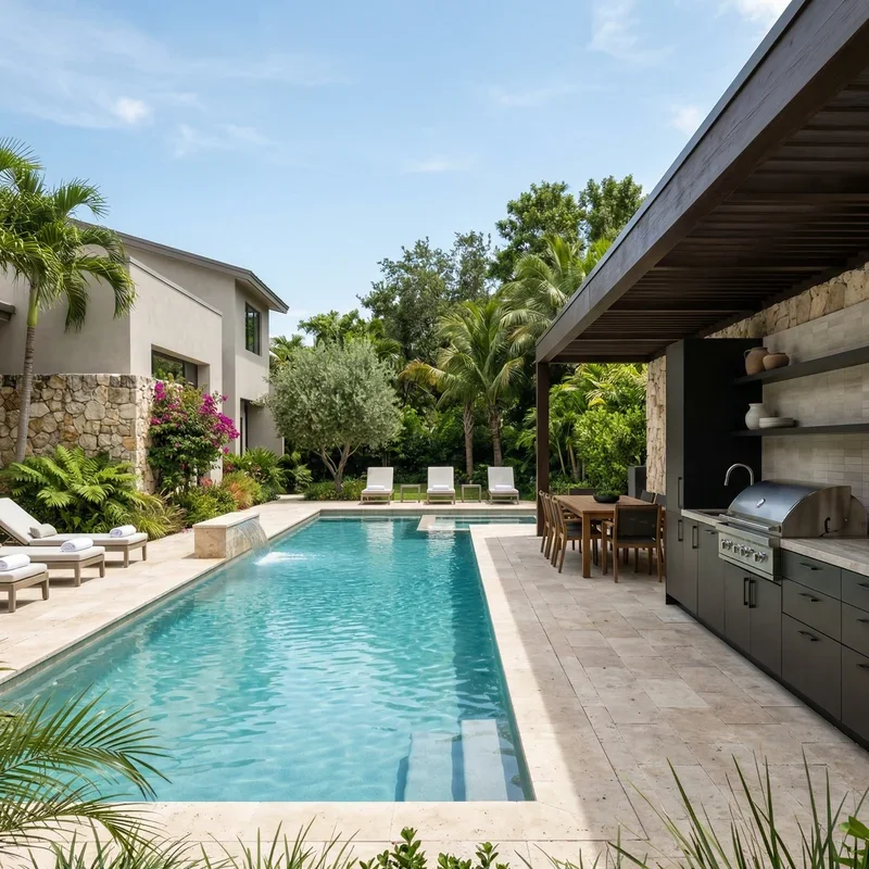 Pool and Outdoor Kitchen Design Ideas