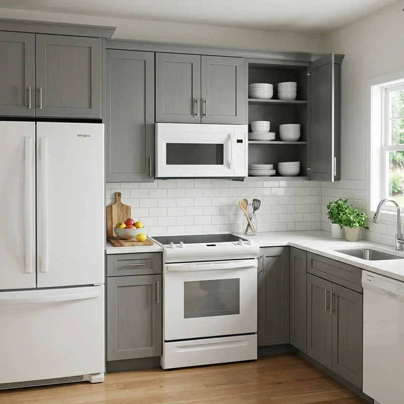 Kitchen with White Appliances Ideas