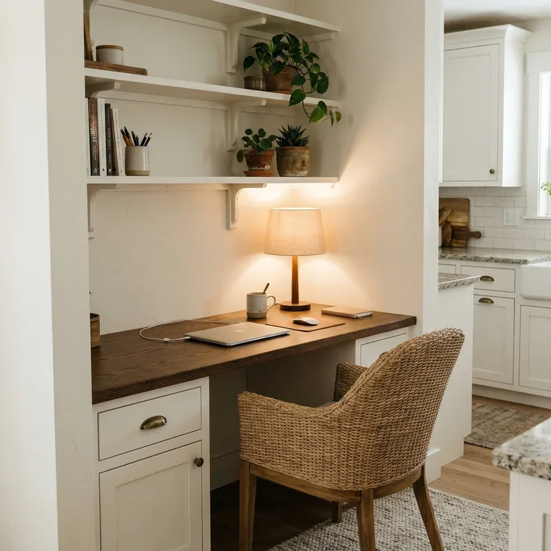 Built In Kitchen Desk Ideas