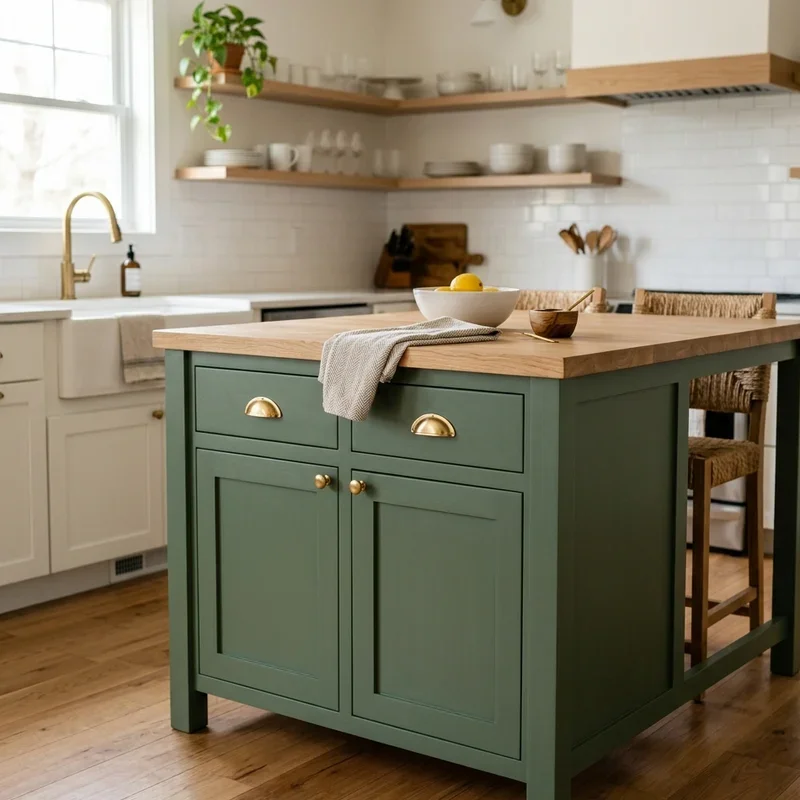 Green Kitchen Island Ideas