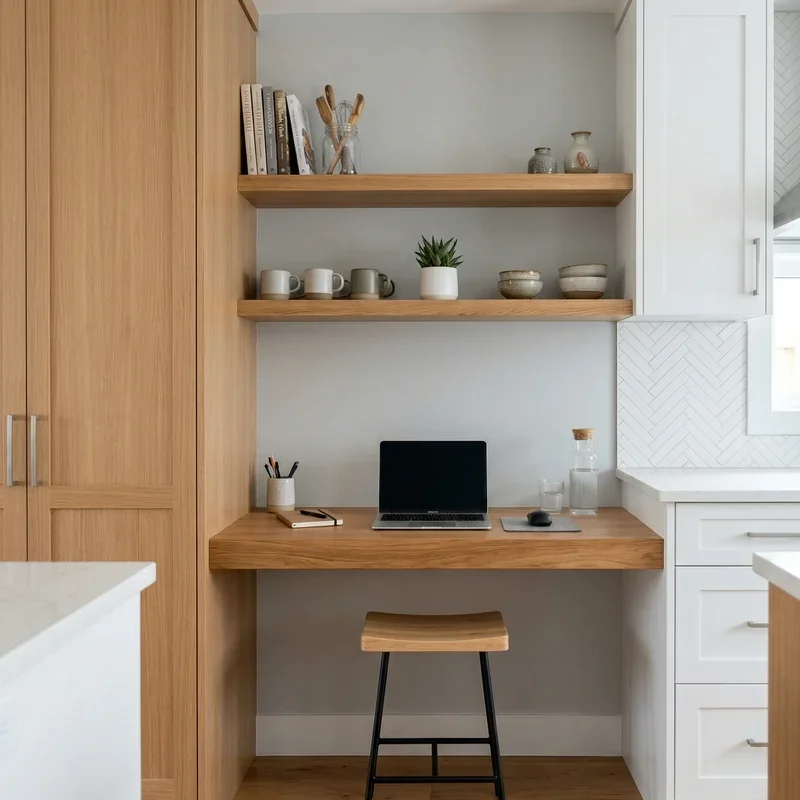 Built In Kitchen Desk Ideas