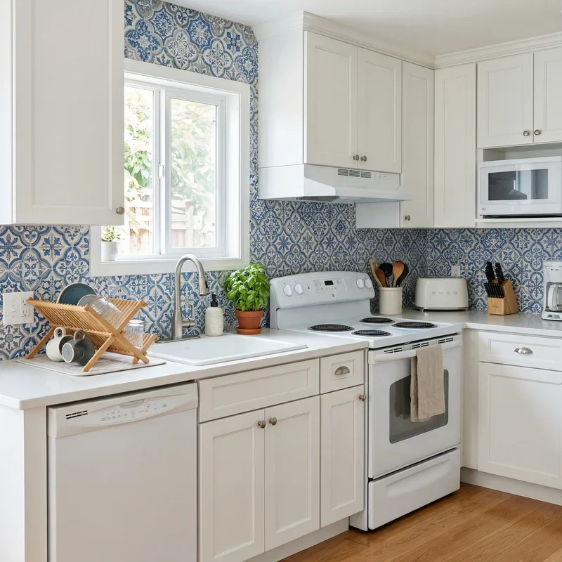 Kitchen with White Appliances Ideas