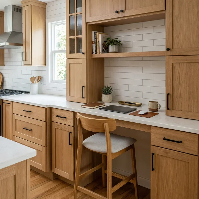 Built In Kitchen Desk Ideas