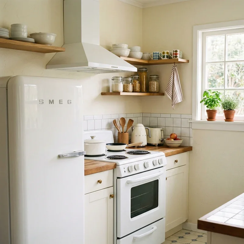 Kitchen with White Appliances Ideas