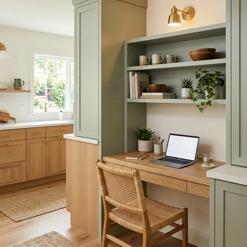 Built In Kitchen Desk Ideas