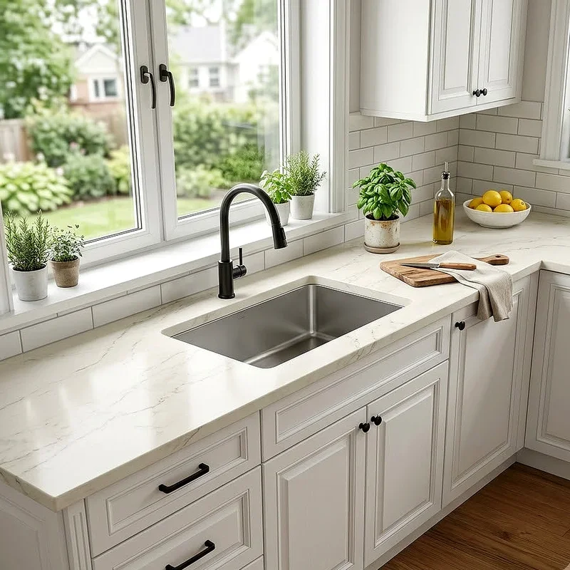 White Cabinet Countertop Ideas