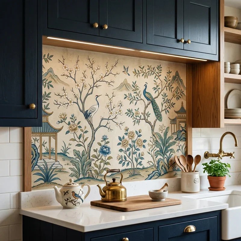 Wallpaper Backsplash Ideas