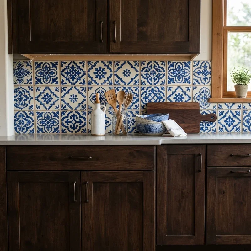Espresso Cabinets Backsplash Ideas