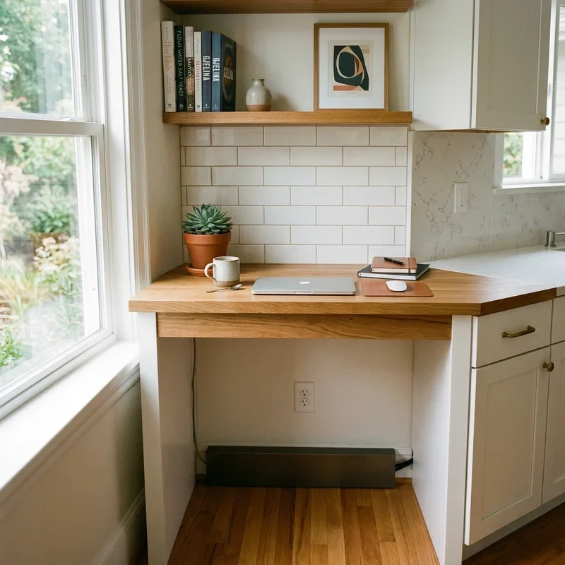 Built In Kitchen Desk Ideas