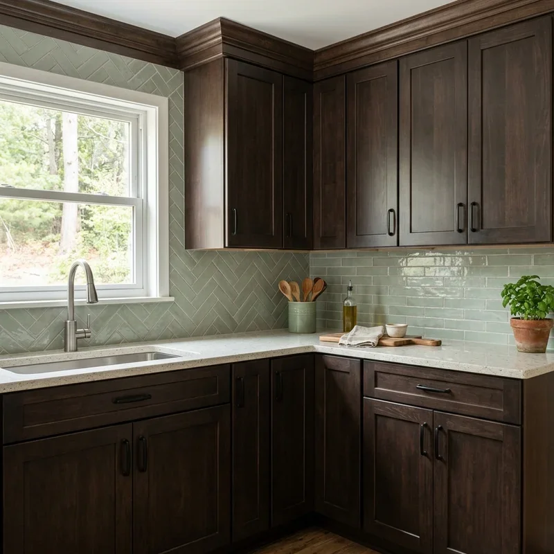 Espresso Cabinets Backsplash Ideas