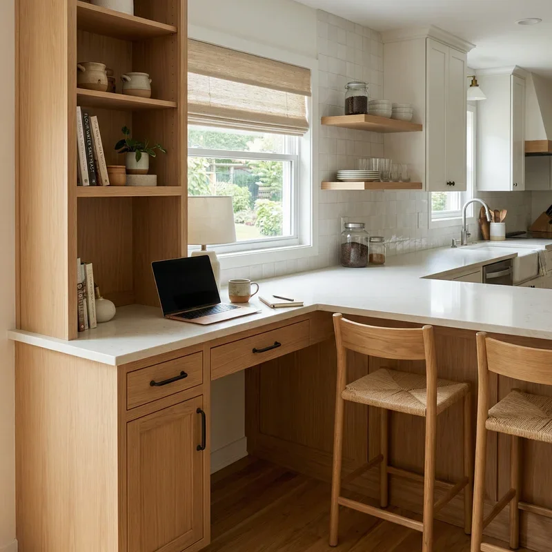 Built In Kitchen Desk Ideas