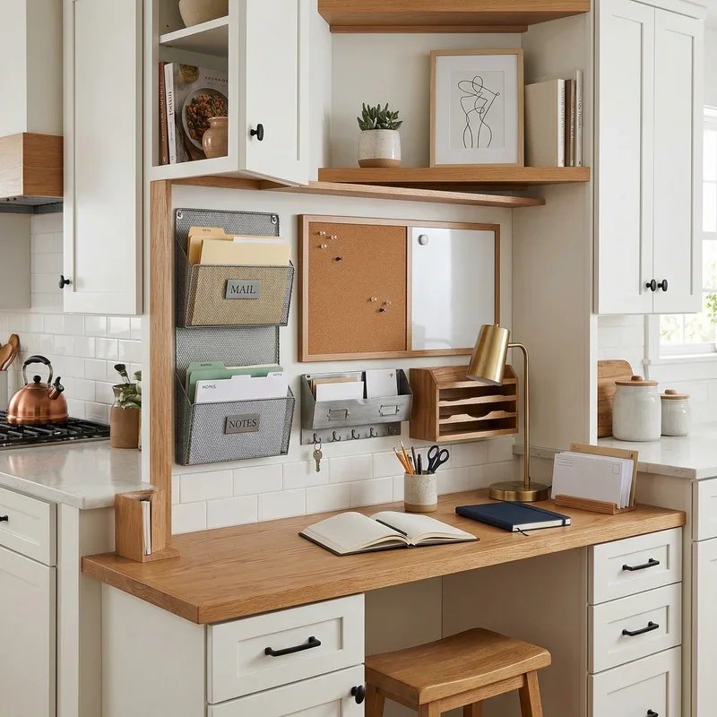 Built In Kitchen Desk Ideas