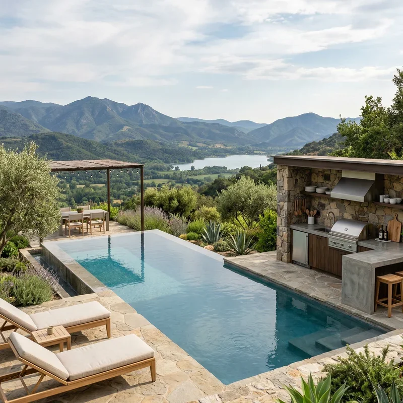 Pool and Outdoor Kitchen Design Ideas
