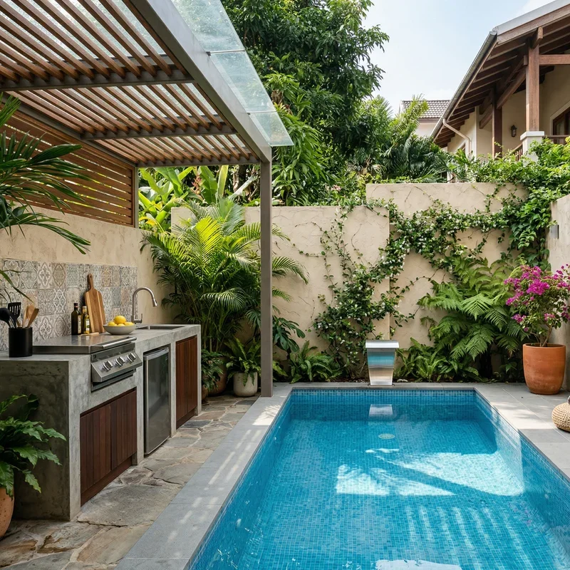 Pool and Outdoor Kitchen Design Ideas