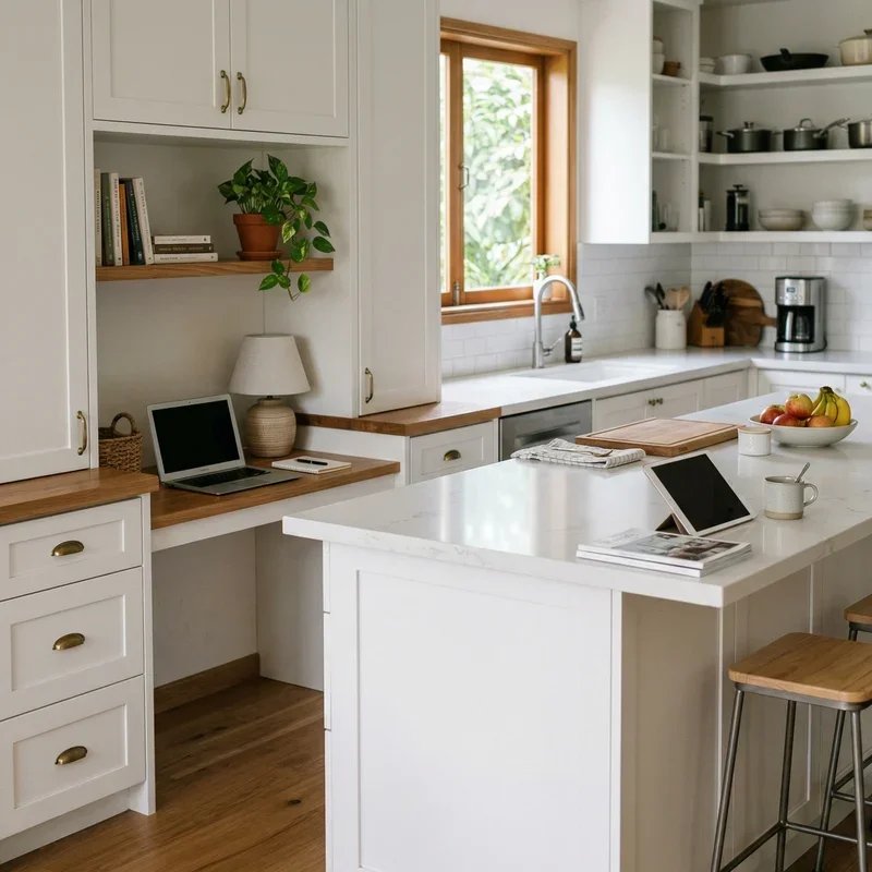 Built In Kitchen Desk Ideas