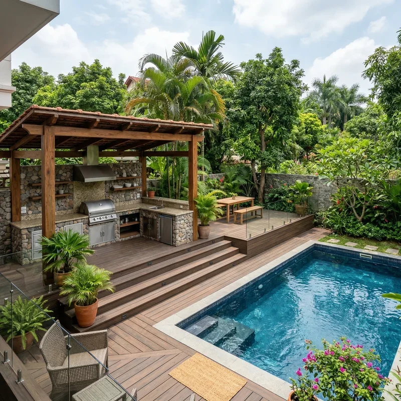 Pool and Outdoor Kitchen Design Ideas