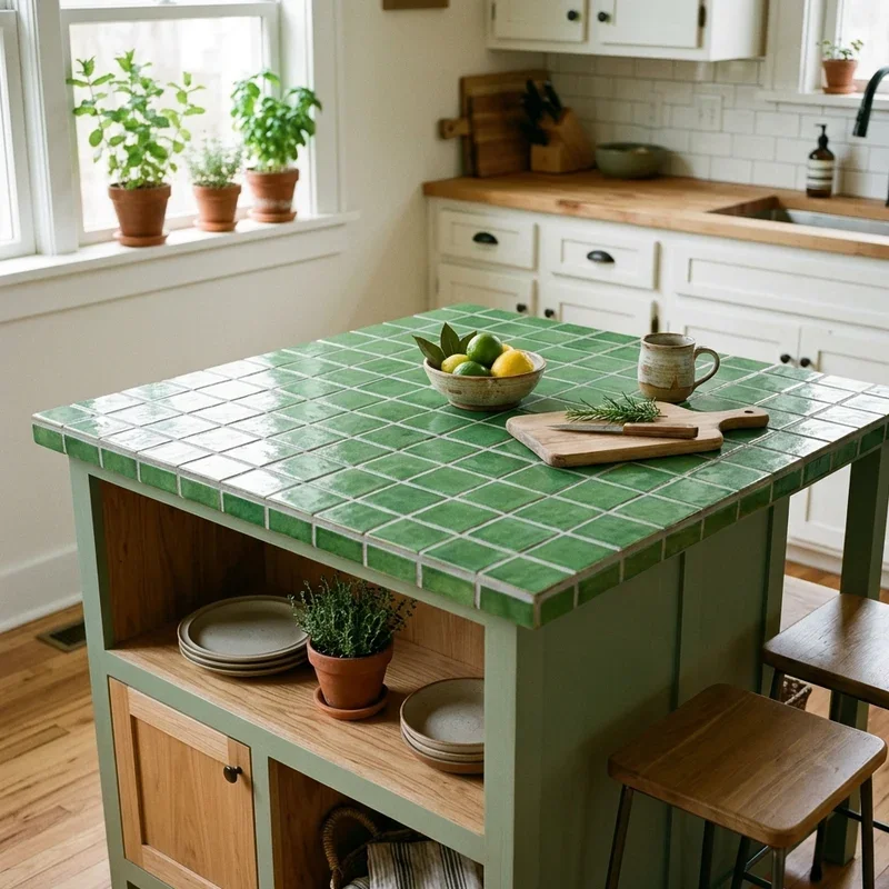 Green Kitchen Island Ideas