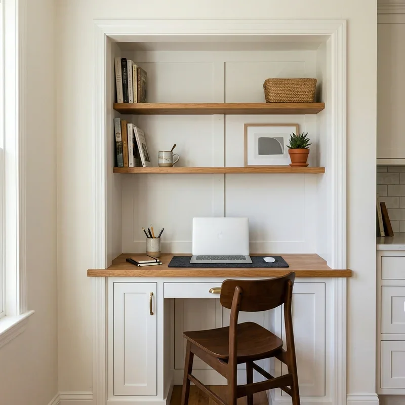 Built In Kitchen Desk Ideas