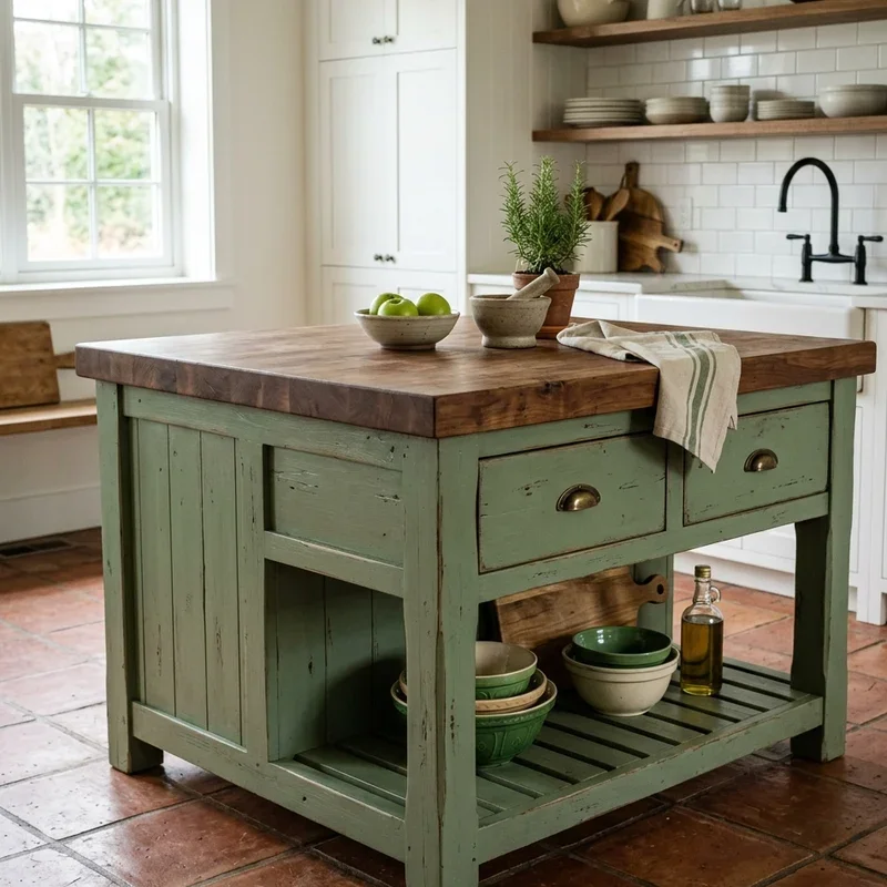 Green Kitchen Island Ideas
