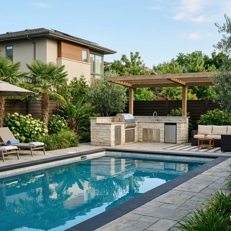 Pool and Outdoor Kitchen Design Ideas
