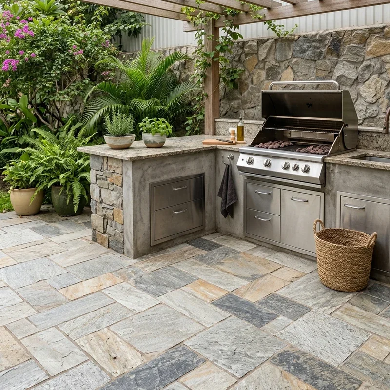 Outdoor Kitchen Flooring Ideas