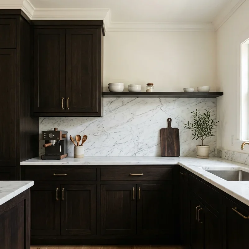 Espresso Cabinets Backsplash Ideas