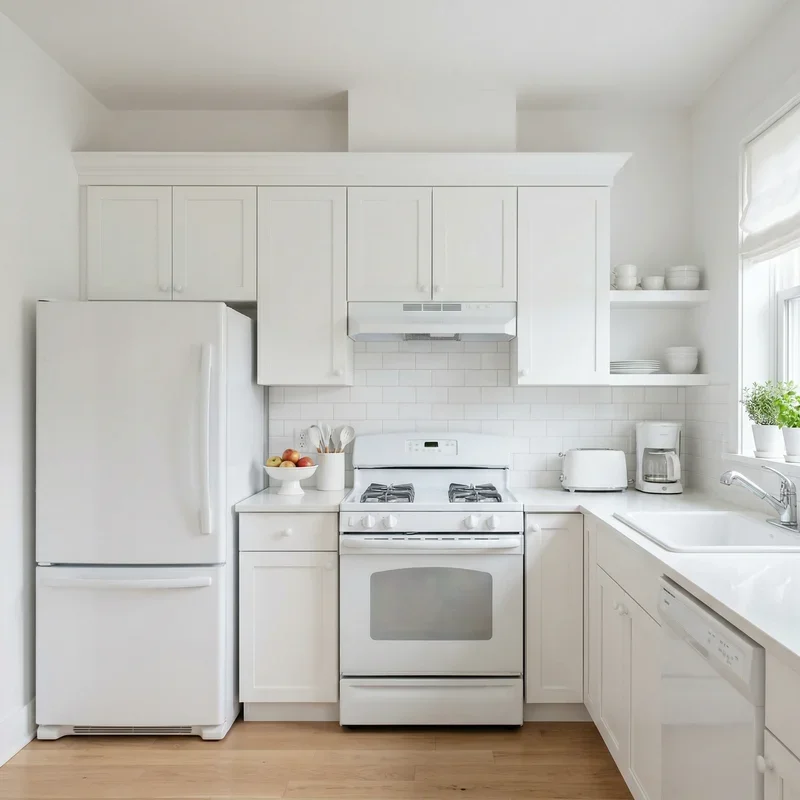 Kitchen with White Appliances Ideas