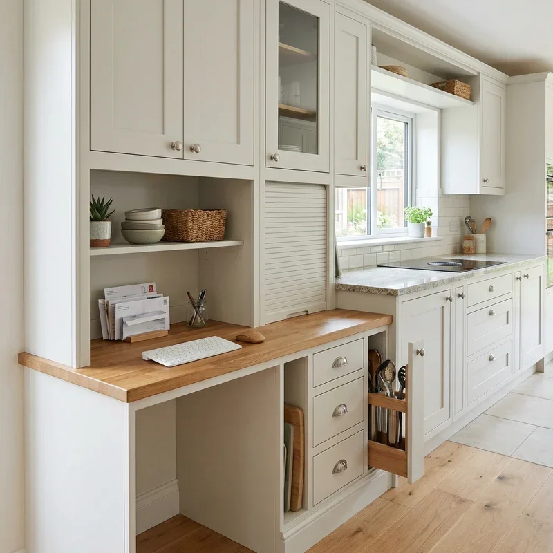 Built In Kitchen Desk Ideas