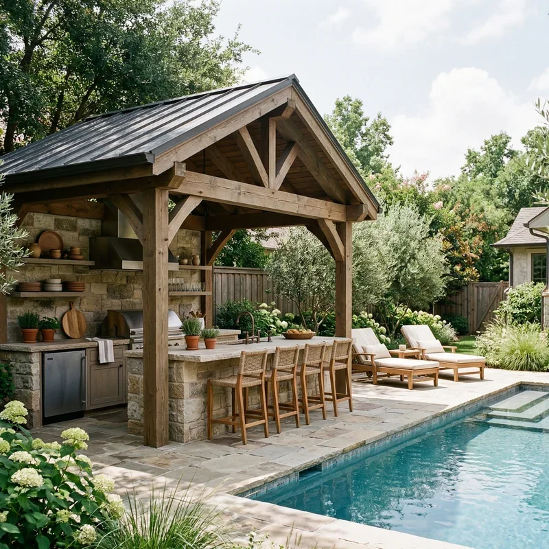 Pool and Outdoor Kitchen Design Ideas