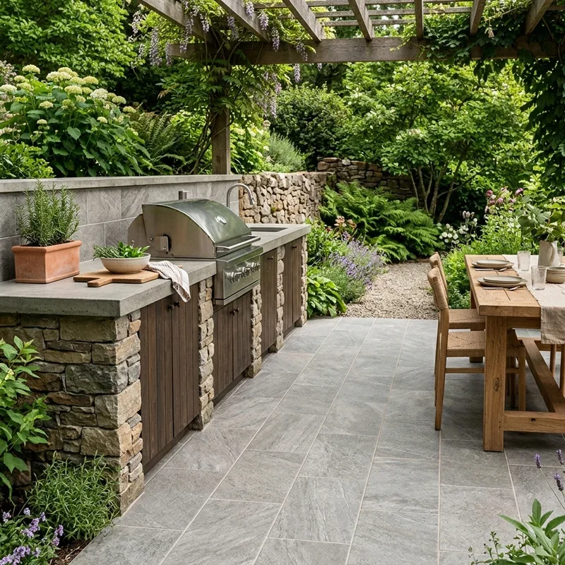Outdoor Kitchen Flooring Ideas