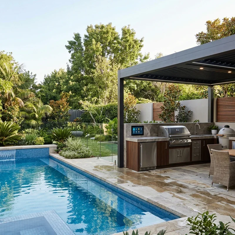 Pool and Outdoor Kitchen Design Ideas