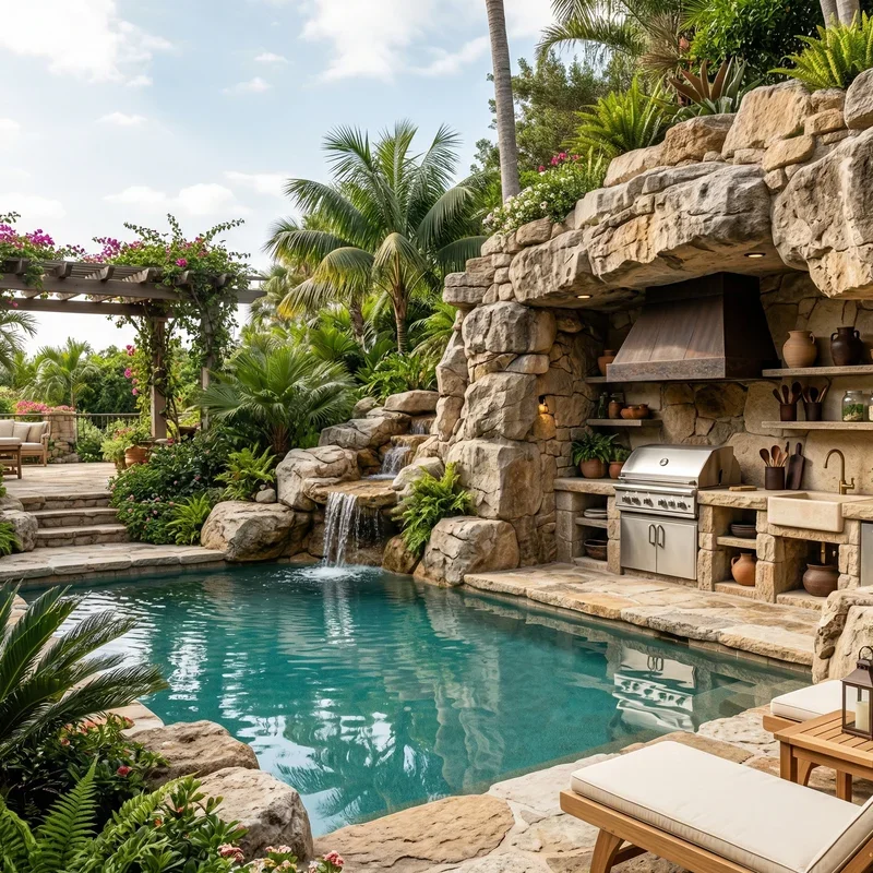 Pool and Outdoor Kitchen Design Ideas