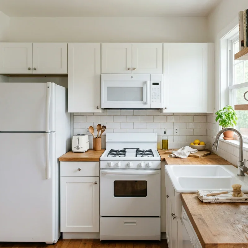 Kitchen with White Appliances Ideas