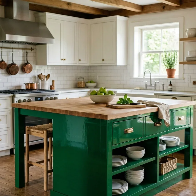 Green Kitchen Island Ideas