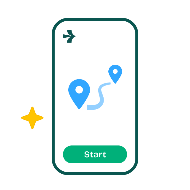 1 duidelijke route - een eenvoudige app - Vink