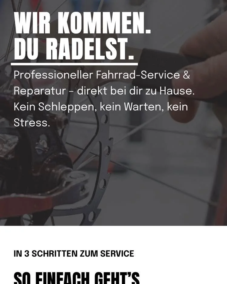 Wir sind Live !!!

https://www.theisswerkstatt.at/

Mobile Fahrrad Werkstatt f&uuml;r Wien und Umgebung