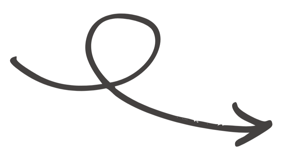 Black arrow with a looping tail.